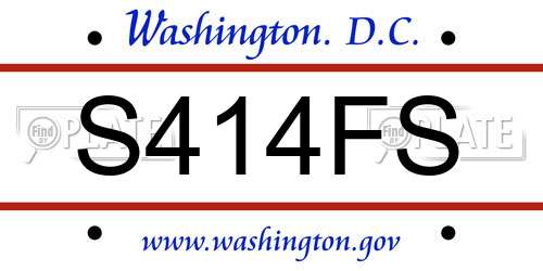 S414FS District Of Columbia License Plate
