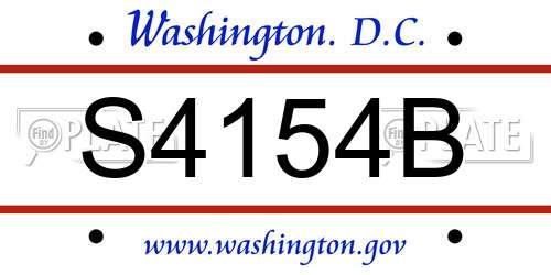 S4154B District Of Columbia License Plate