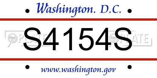 S4154S District Of Columbia License Plate