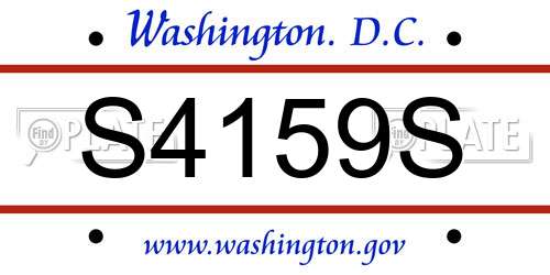 S4159S District Of Columbia License Plate