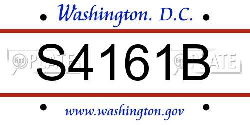 S4161B District Of Columbia License Plate