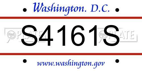 S4161S District Of Columbia License Plate