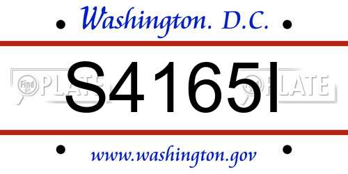 S4165I District Of Columbia License Plate