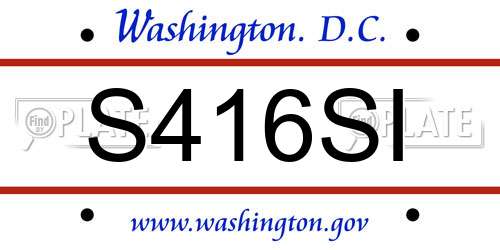 S416SI District Of Columbia License Plate