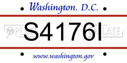 S4176I District Of Columbia License Plate