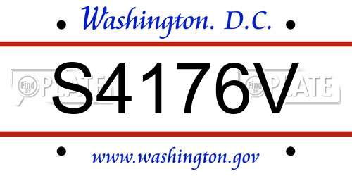 S4176V District Of Columbia License Plate