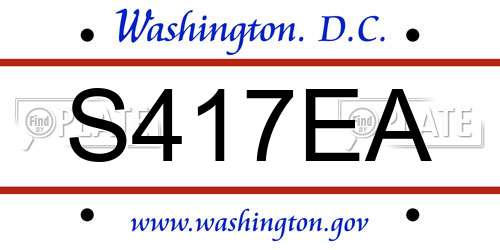 S417EA District Of Columbia License Plate