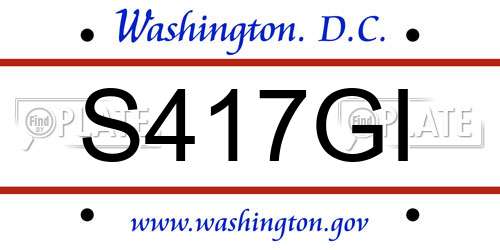 S417GI District Of Columbia License Plate
