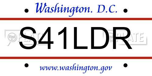 S41LDR District Of Columbia License Plate