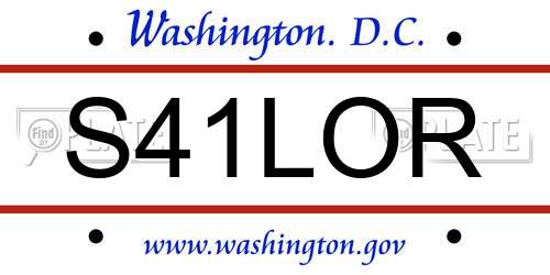 S41LOR District Of Columbia License Plate