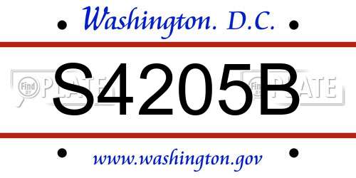 S4205B District Of Columbia License Plate