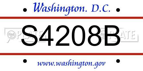 S4208B District Of Columbia License Plate