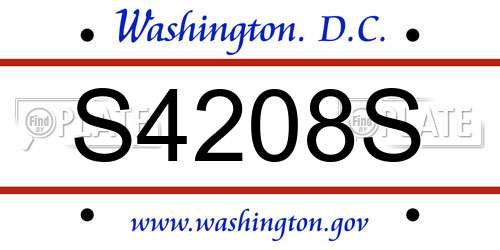 S4208S District Of Columbia License Plate