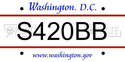 S420BB District Of Columbia License Plate