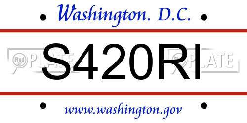 S420RI District Of Columbia License Plate