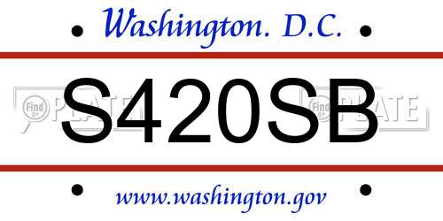 S420SB District Of Columbia License Plate