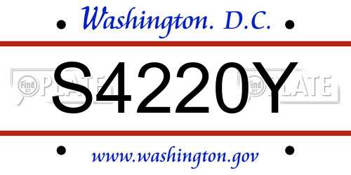 S4220Y District Of Columbia License Plate