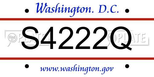 S4222Q District Of Columbia License Plate
