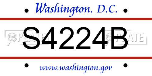 S4224B District Of Columbia License Plate