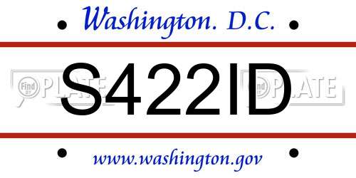 S422ID District Of Columbia License Plate