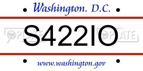 S422IO District Of Columbia License Plate