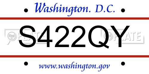 S422QY District Of Columbia License Plate