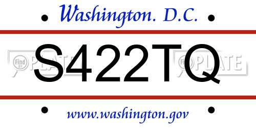 S422TQ District Of Columbia License Plate