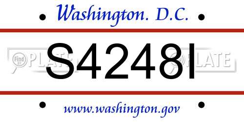 S4248I District Of Columbia License Plate