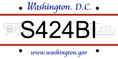 S424BI District Of Columbia License Plate