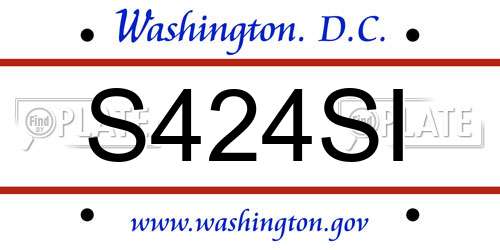 S424SI District Of Columbia License Plate