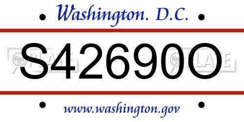 S42690O District Of Columbia License Plate