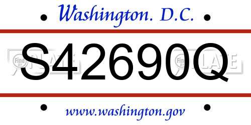 S42690Q District Of Columbia License Plate