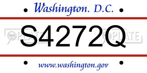 S4272Q District Of Columbia License Plate