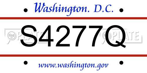 S4277Q District Of Columbia License Plate