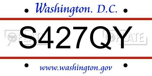 S427QY District Of Columbia License Plate