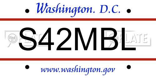 S42MBL District Of Columbia License Plate