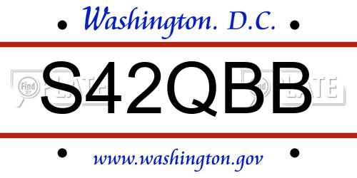 S42QBB District Of Columbia License Plate