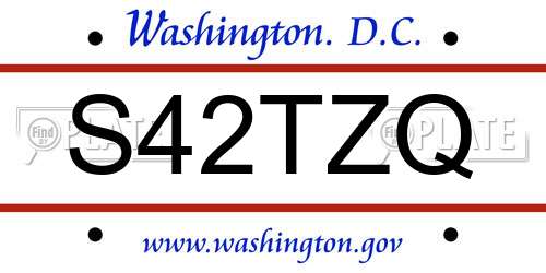 S42TZQ District Of Columbia License Plate