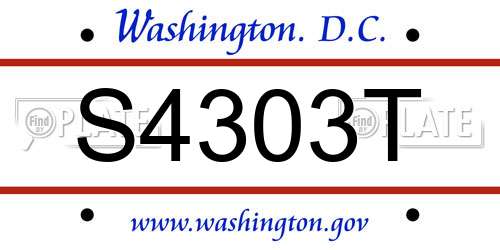 S4303T District Of Columbia License Plate