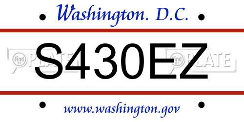 S430EZ District Of Columbia License Plate