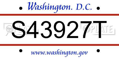 S43927T District Of Columbia License Plate