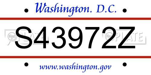 S43972Z District Of Columbia License Plate