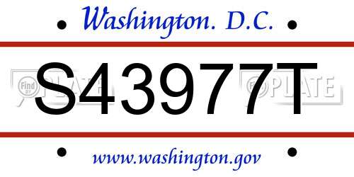 S43977T District Of Columbia License Plate
