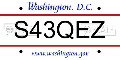 S43QEZ District Of Columbia License Plate