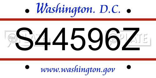 S44596Z District Of Columbia License Plate