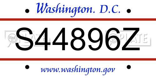 S44896Z District Of Columbia License Plate
