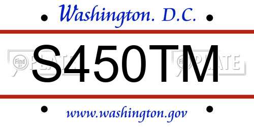 S450TM District Of Columbia License Plate