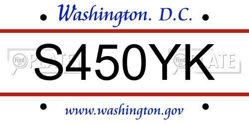 S450YK District Of Columbia License Plate