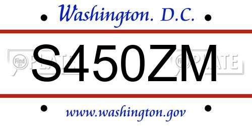 S450ZM District Of Columbia License Plate