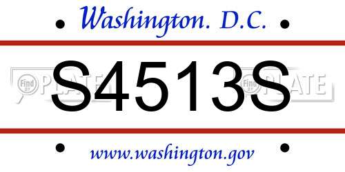 S4513S District Of Columbia License Plate